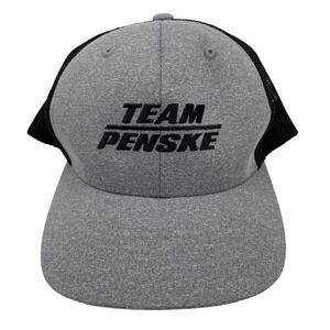 Team Penske Racing Black Gray Mesh Back Hat‎ Baseball Cap Flexfit OSFA